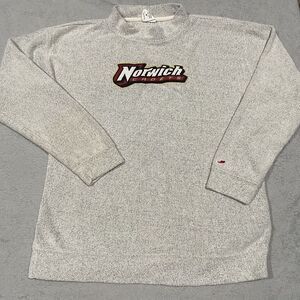 Norwich University Cadets‎ Sweatshirt Adult M Gray Terry Cloth Mock Neck League
